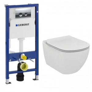 poza Set vas wc suspendat Ideal Standard Tesi AquaBlade cu capac si rezervor Geberit Duofix
