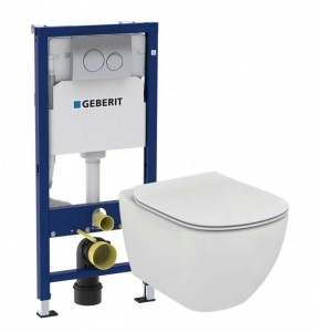 poza Set vas wc suspendat Ideal Standard Tesi AquaBlade cu capac si rezervor Geberit Duofix